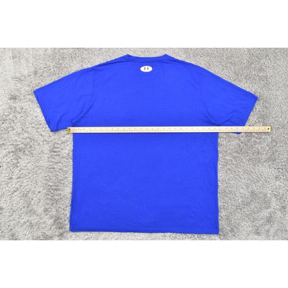 Under Armour Loose Heatgear Men's 2XL Blue Polyester T-Shirt Short Sleeve Solid - Picture 4 of 10